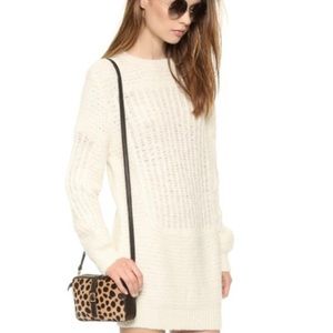 Clare V. Leopard Print Crossbody Bag Animal Pattern Zipper Leather Pony Hair